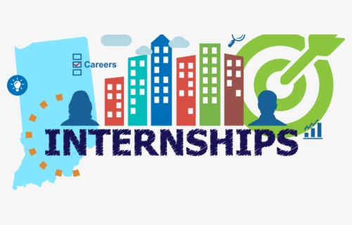 Image includes icons of buildings and two people with the word "internships" underneath.